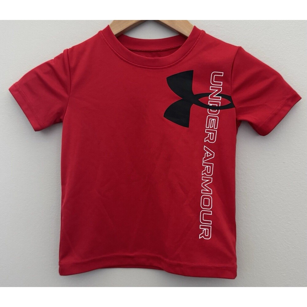 Under Armour Boys 3T Red Dryfit Logo Tshirt